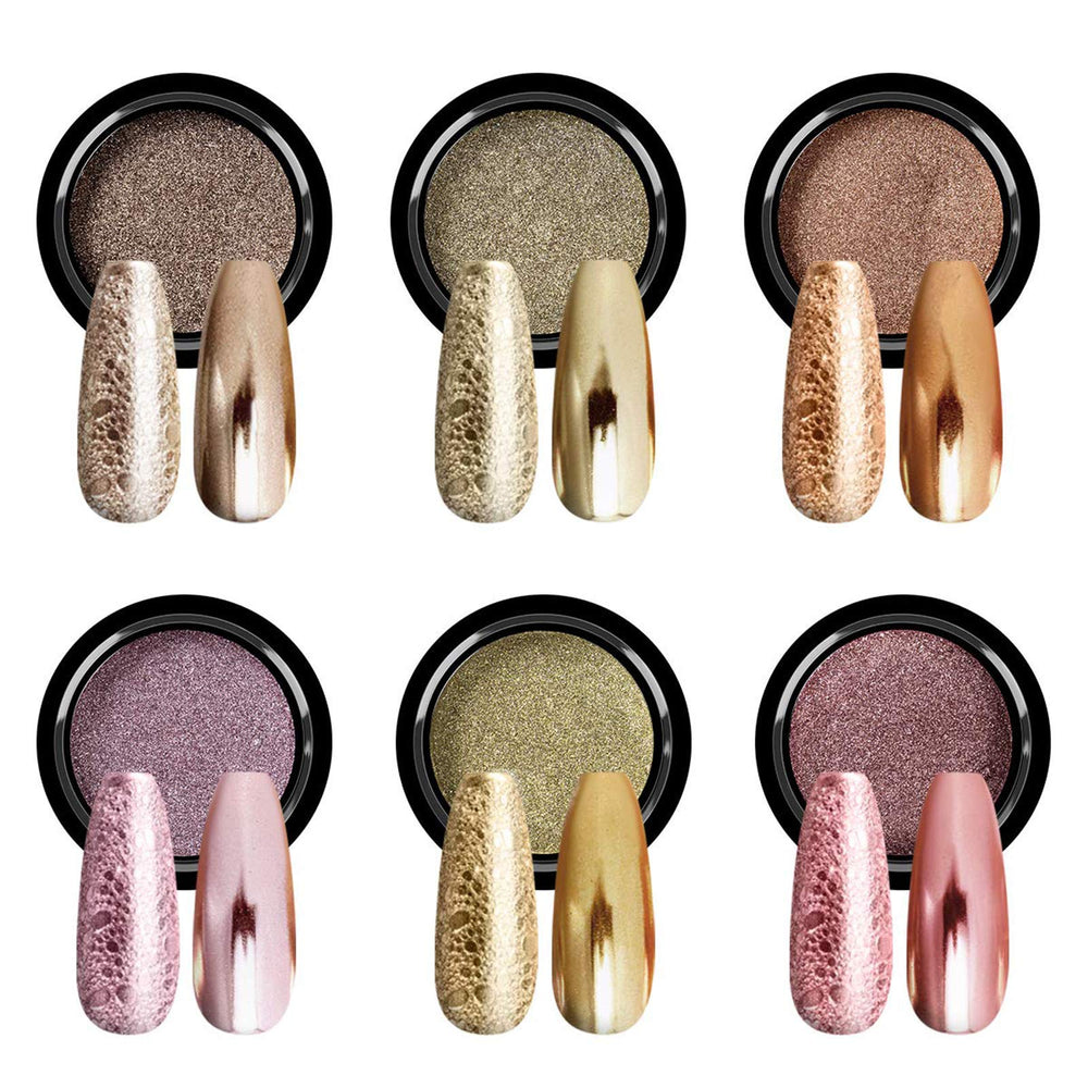 SAVILAND chrome nail powder set with six colors for mirror finish nails