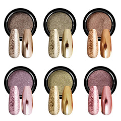 SAVILAND chrome nail powder set with six colors for mirror finish nails