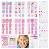 SAVILAND Creative Press on Nails for Kids 6-pack in colorful finishes for DIY art