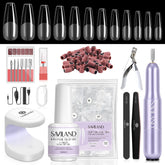 SAVILAND gel nail kit with drill for at-home manicures and quick results.