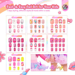 SAVILAND kids press-on nails with stable wear design stay on during play.