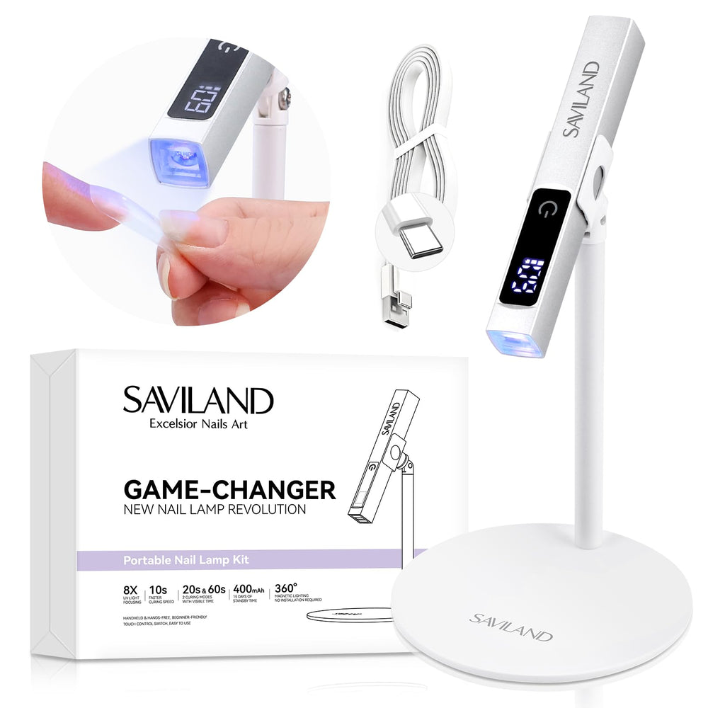 SAVILAND LED UV light front view with magnetic stand for precise curing