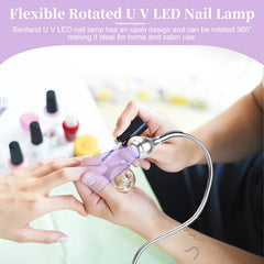 SAVILAND mini nail LED lamp clip and swan neck enable desk mounting.