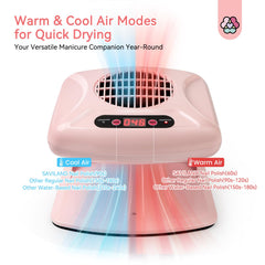 SAVILAND nail dryer dual sensor enables hands-free operation for easy use