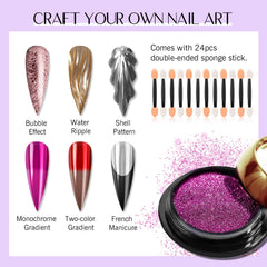 SAVILAND chrome powder with UV gel compatibility for long-lasting shine.