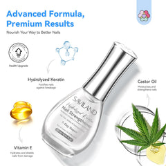 SAVILAND Nail Strengthener on nails swatch with glossy finish