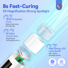 SAVILAND White 9W LED Nail Light with magnetic stand for hands-free operation