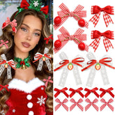 SAWINDA strawberry-cherry-bow-clip cherry-plaid detail adds festive charm to hairstyles