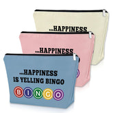 Sazuwu bingo gifts makeup bag set in blue pink beige supports organized travel cosmetics.