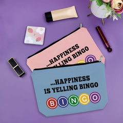 Sazuwu bingo gifts makeup bag trio flatlay shows compact, easy access for on-the-go touch-ups.