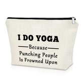 Sazuwu yoga gift makeup bag front view shows stylish design for yogis on the go