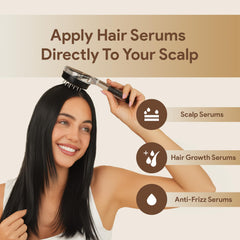 Scalp Direct bristle dispense action demonstrates controlled serum delivery without spills.