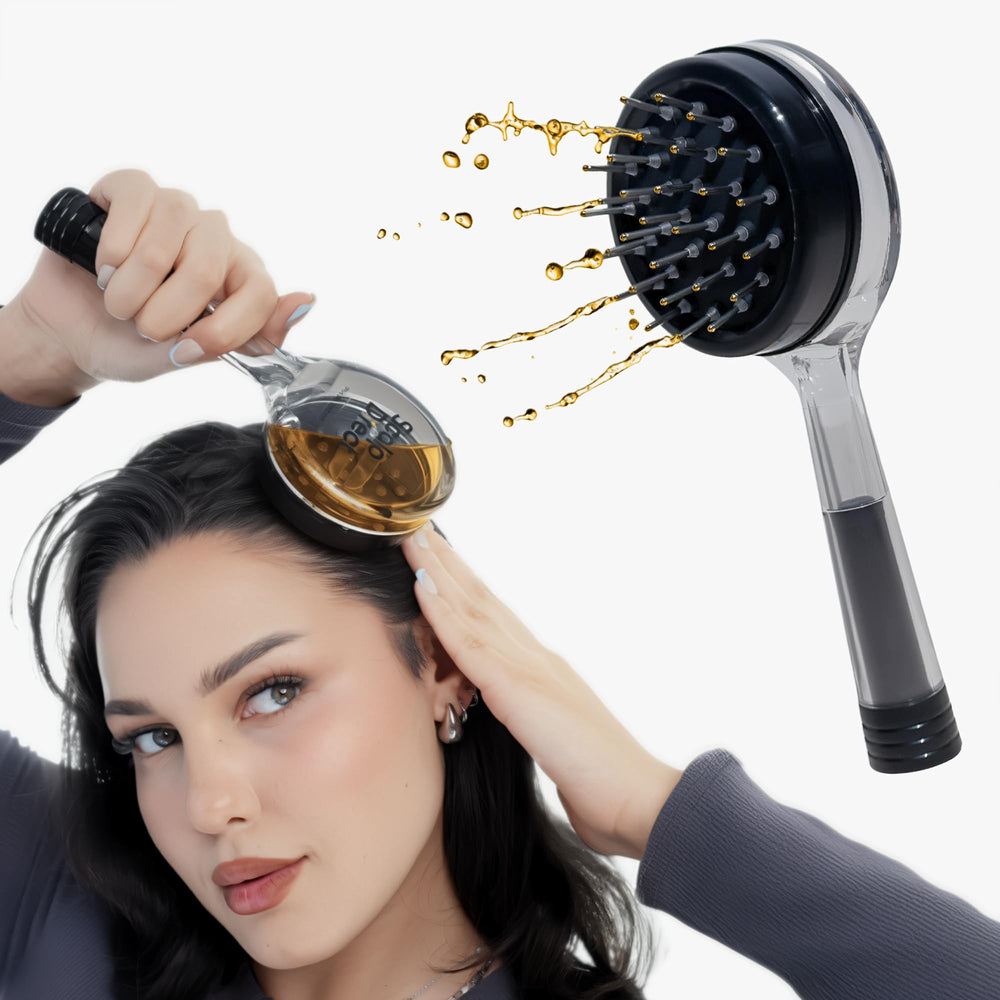 Scalp Direct hair growth oil applicator rollerball closeup shows precise dosing for the scalp.