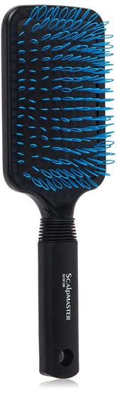 Scalpmaster hair extension cushion paddle brush with loop bristles for gentle detangling of extensions.