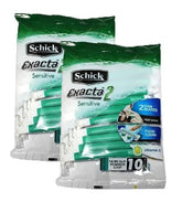 Schick Exacta2 sensitive-skin disposable razors pack showing value bundle for daily shaves