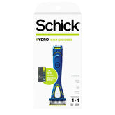 Schick Hydro 5 Groomer main shot — all-in-one tool for shaving, trimming, and edging.