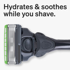 Schick Hydro 5 Sense ultra-glide blades closeup protects skin.