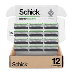 Schick Hydro Sensitive refills pack shot for easy, smooth shaving with sensitive skin