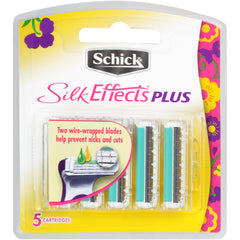 Schick Hydro Silk Effects Plus razor blade refills 5-count pack for smooth, nick-free shaves