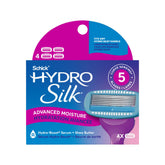 Schick Hydro Silk Moisture Refills pack shot for smooth, moisture-rich shaves.