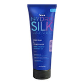 Schick Hydro Silk shave cream bottle shows 2-in-1 shaving and moisturizing formula for ease