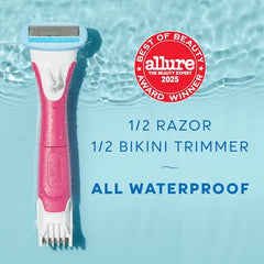 Schick Hydro Silk TrimStyle bikini trimmer shown for precise shaping and lengths