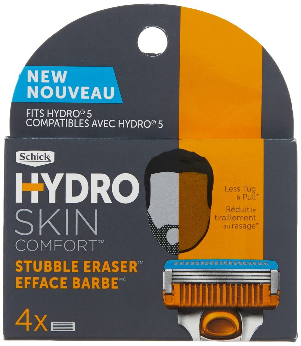 Schick Hydro Stubble Eraser refills packaging shows a four-count box for easy replacement.