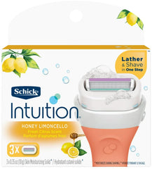 Schick Intuition Honey Limoncello moisturizing bar softens skin during shaving.