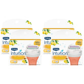 SCHICK INTUITION Honey Limoncello razor refill close-up shows moisturizing bar for smooth shave.
