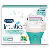 Schick Intuition natural aloe razor refills pack for sensitive skin and moisturizing glide.