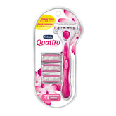 Schick Quattro Women’s razor handle with comfortable grip for precise control.