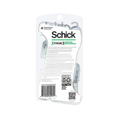 Schick Xtreme3 heavyweight-handle grip demonstrates non-slip control during shaving.