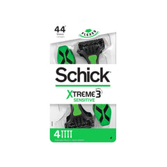 Schick Xtreme3 sensitive-face-razor close-up showing Aloe comfort for smoother shave.