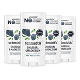 Schmidt's Charcoal & Magnesium deodorant-packaging shows aluminum-free protection for daily wear.
