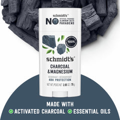 Schmidt's Charcoal & Magnesium deodorant-swatch reveals natural fragrance and skin-friendly formula.