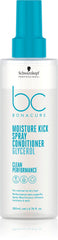 Schwarzkopf BC Moisture Kick spray bottle shows lightweight hydration for normal to dry hair