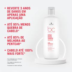 Schwarzkopf Bonacure Peptide Rescue Micellar Shampoo label close-up highlights proteolipids and peptides.