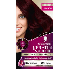 Schwarzkopf Keratin Color box with 1.8 Ruby Noir for lasting vibrancy