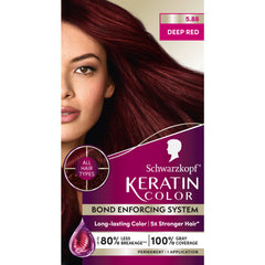 Schwarzkopf Keratin Color Deep Red box front promises vibrant salon‑level color at home