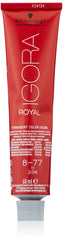 Schwarzkopf Royal Igora 8-77 tube ready for smooth, even color application.