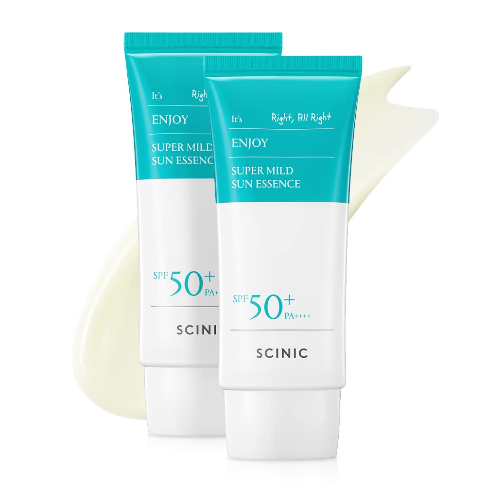 SCINIC Enjoy Sun Essence bottle front shows sleek hydration-focused design.