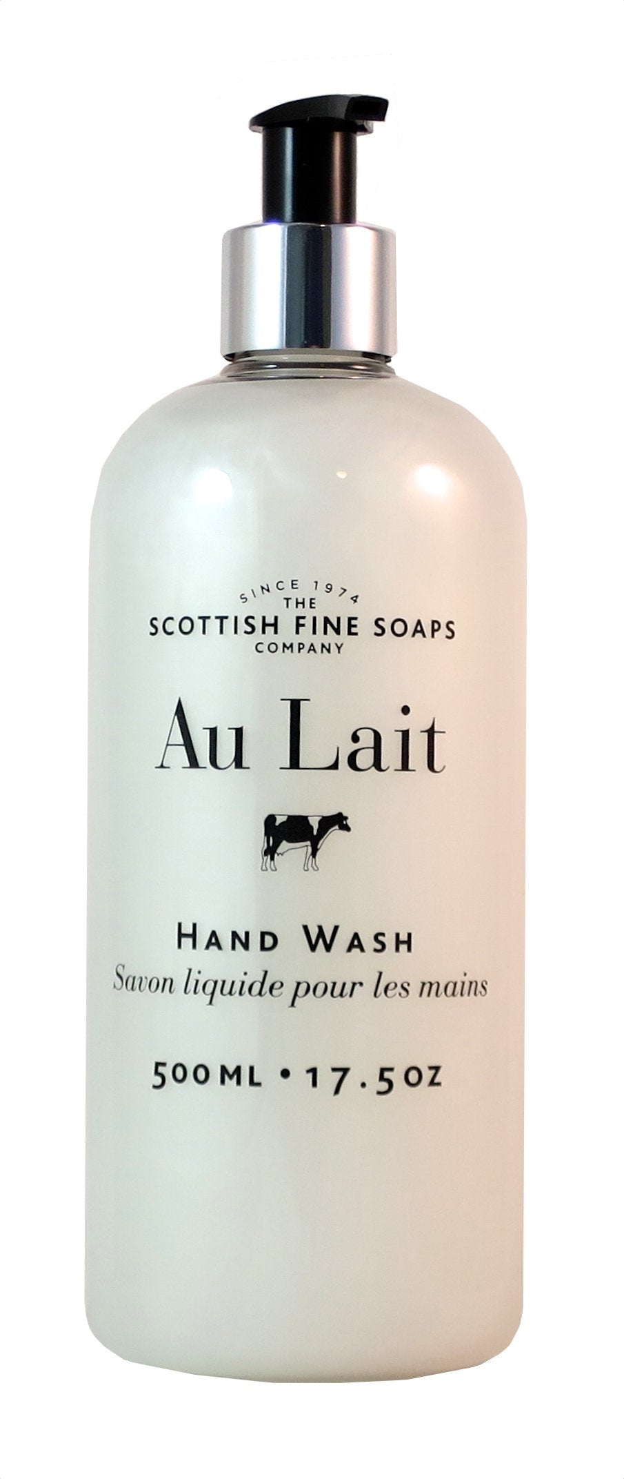 Scottish Fine Soaps Au Lait liquid hand wash bottle with soothing fragrance