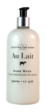 Scottish Fine Soaps Au Lait liquid hand wash bottle with soothing fragrance