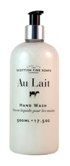 Scottish Fine Soaps Au Lait liquid hand wash bottle with soothing fragrance
