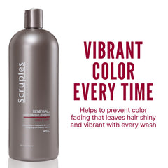 Scruples Color Renewal label detail highlights color protection and salon heritage.