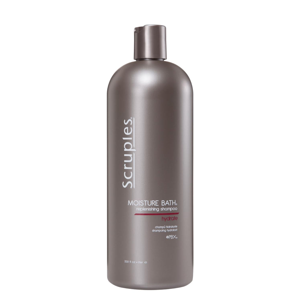 Scruples Moisture Bath Shampoo bottle providing a hydrating cleanse for dry hair