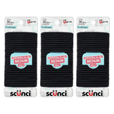 Scunci Effortless Beauty elastics close-up showing metal-free design for gentle hold