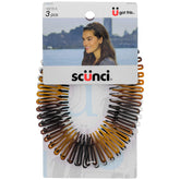 Scunci Effortless Beauty Stretch Hair Comb in tortoise color provides secure, snag-free hold.