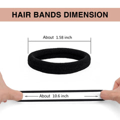 Sderoq 200pcs black hair ties pack shown in hand for secure, snag-free ponytails.
