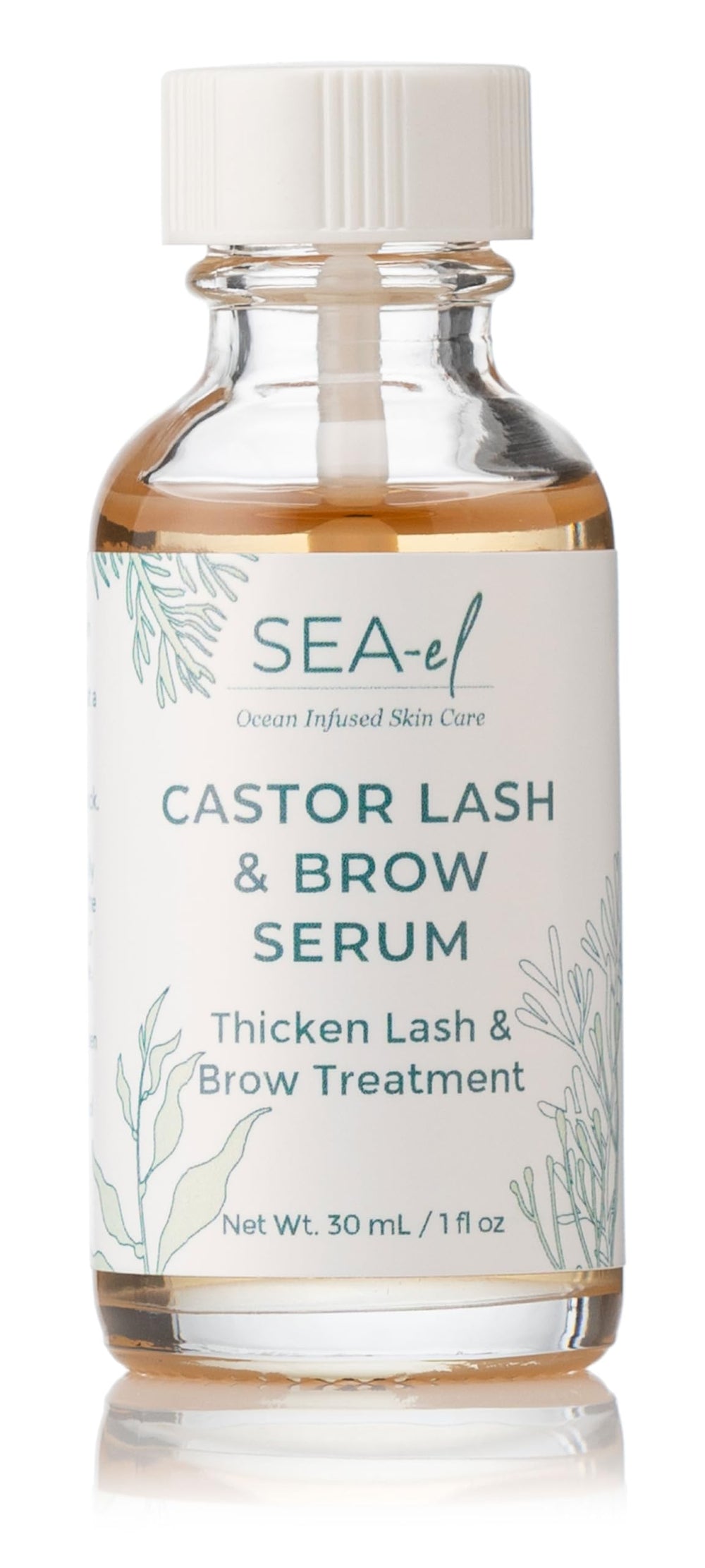 Sea-El serum pestanas cejas, botella lista para uso diario y nocturno.